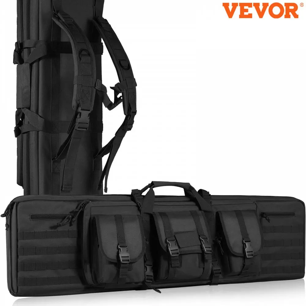 VEVOR Borsa per fucile 36/42 pollici Borsa tattica doppia lunga per pistola Custodia morbida per fucile con cerniera bloccabile per due fucili da 34 "/40" e 2 pistole