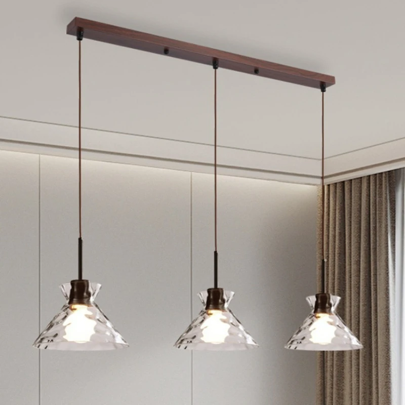 Modern Water Ripple Glass Cover Led Pendant Lights for Living Dining Table Room Cafe Chandelier Home Decor Hanging Light Fixture