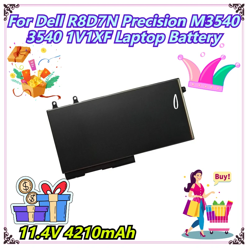 

11.4V 4210mAh For Dell R8D7N Precision M3540 3540 1V1XF Laptop Battery