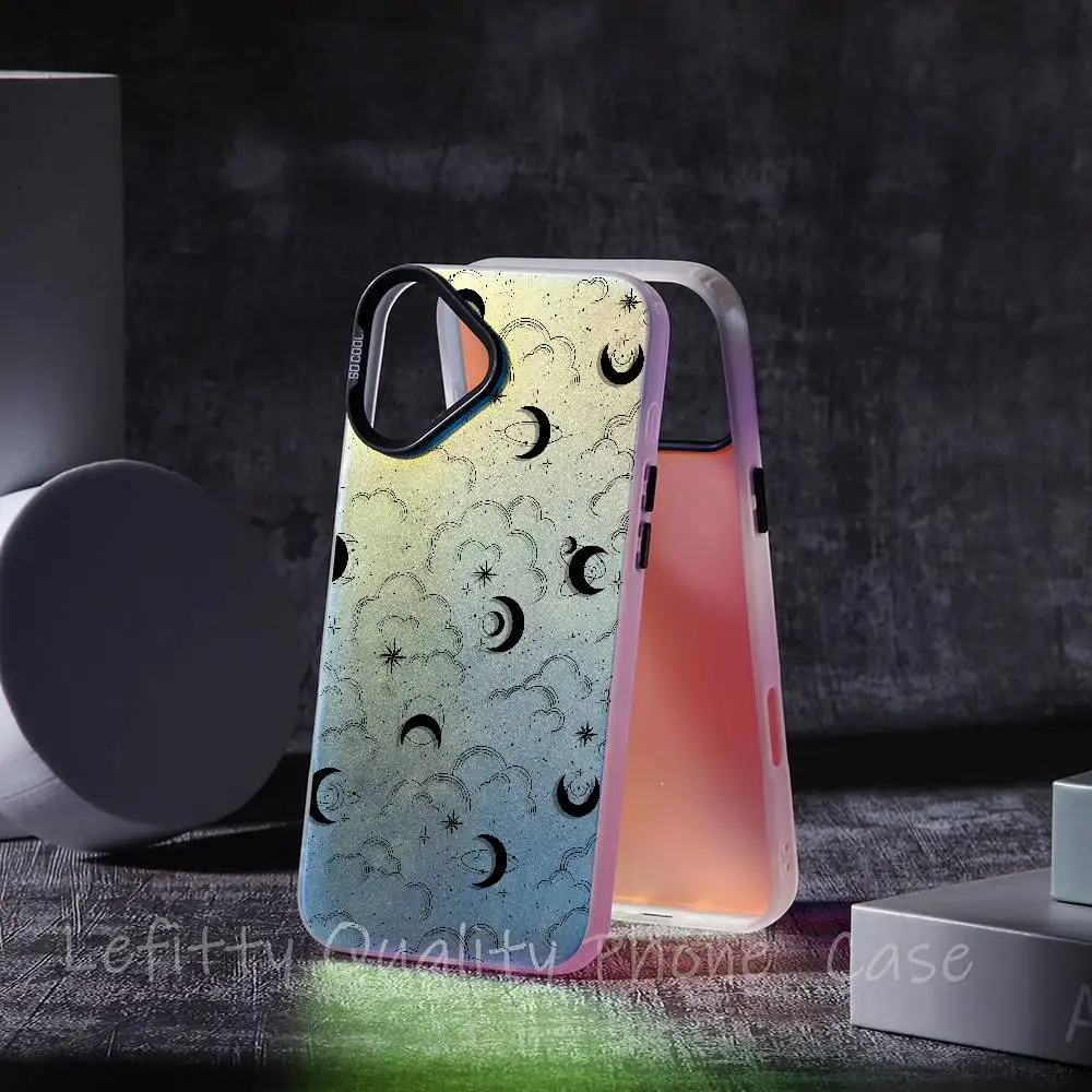 PIKPAKA Moonlit كوكبة الفن موضة جراب هاتف آيفون 16 15 14 13 12 11 برو ماكس ماتي أورورا متعدد الألوان التدرج Funda #2
