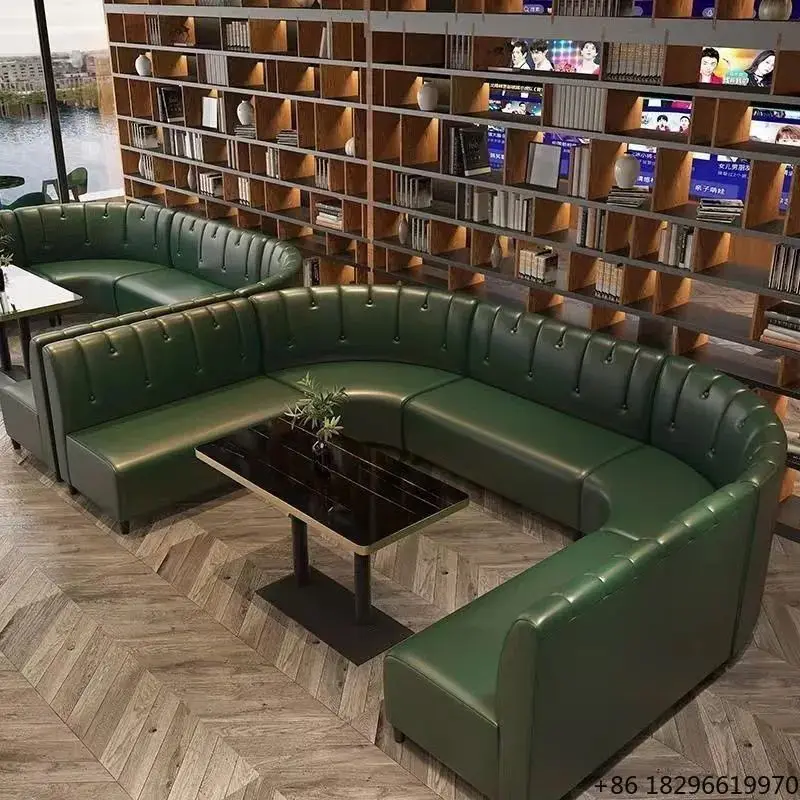 ホテルレザー高級大理石スクエアコーヒーショップ商業カフェバーレストラン家具ソファブース席テーブルチェアセット