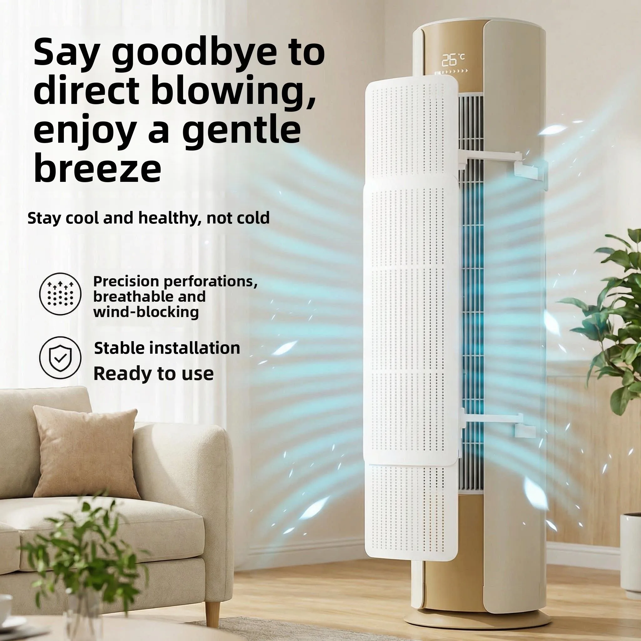 

Vertical Air Conditioner Windshield Cabinet Style Cold Air Outlet Shield Maternity Room Baby Protection Windshield Dust Cover