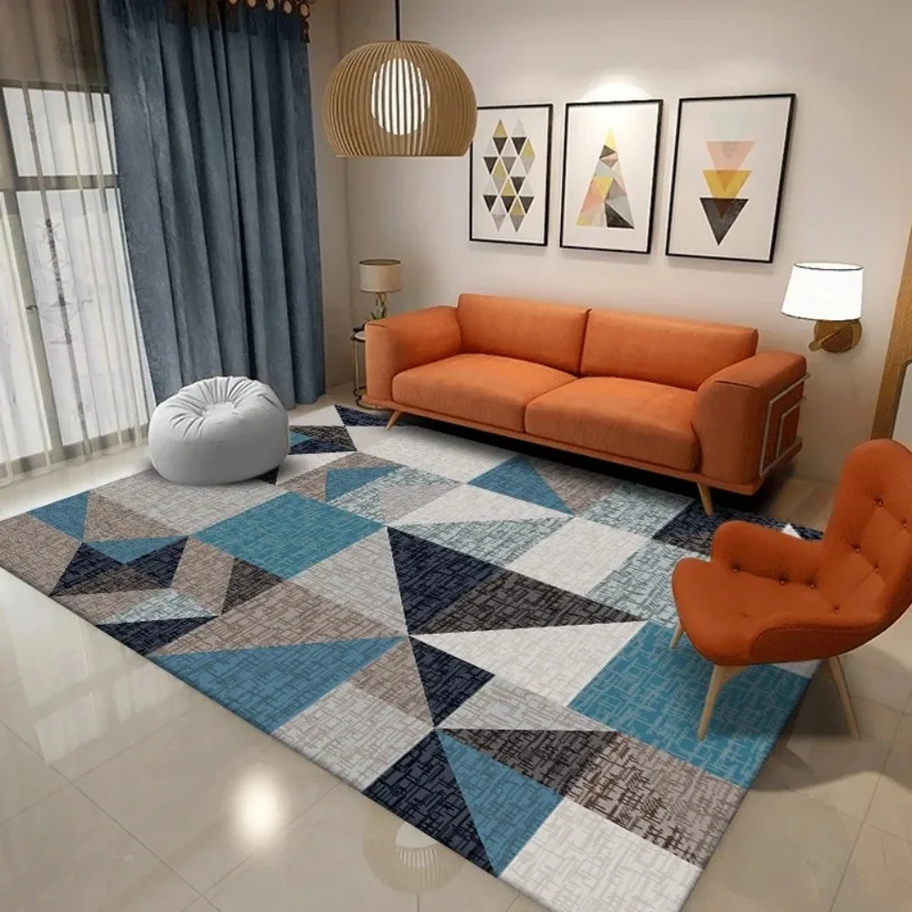 

VIKAMA Modern Geometric Dirty Resistant Living Room Loop Pile Large Carpet Simple Light Luxury Coffee Table Rug Bedroom Carpet