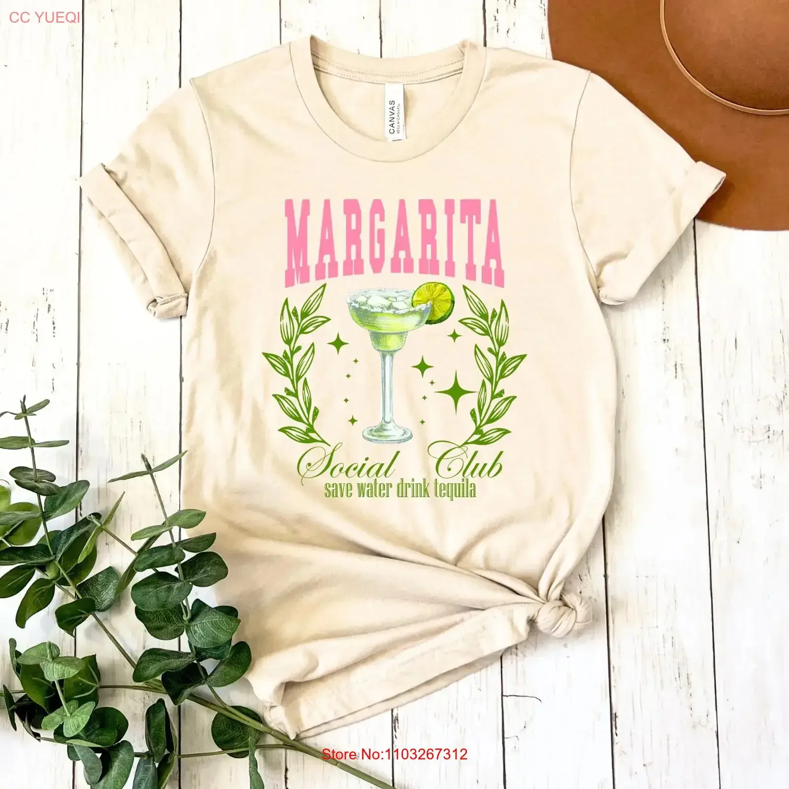 T-shirt Margarita Social Club Tequila Bella Canvas vintage délavé extensible polyvalent streetwear mode respirant doux homme