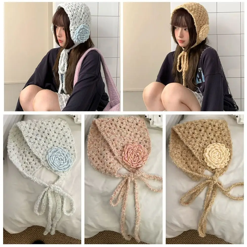 protetores-de-orelha-de-nylon-tricotados-com-decoracao-floral-3d-artesanais-em-croche-design-retro-casual-com-faixa-de-amarrar-faixa-de-cabelo-em-croche