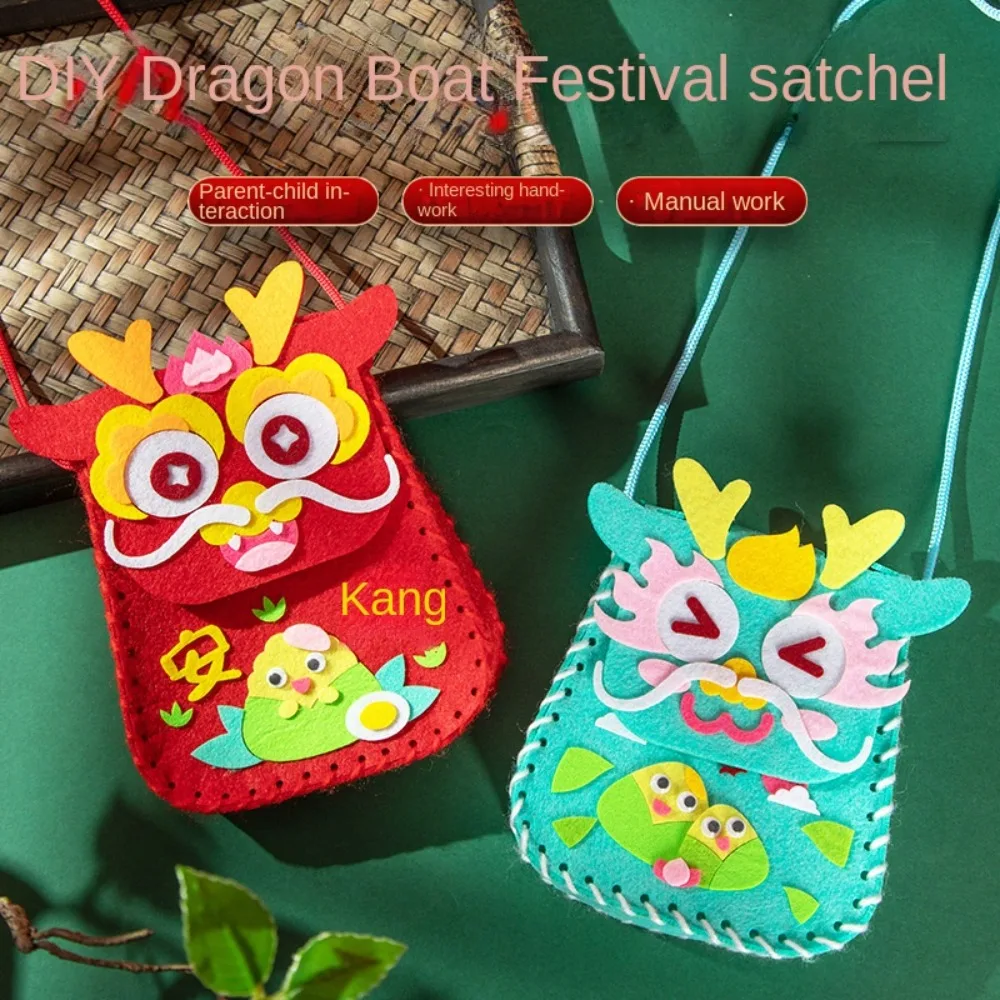 Dragon Pattern Kindergarten Material Package Crafts Non-woven Fabric Chinese Style DIY Toy Antique Style Chinese Zodiac