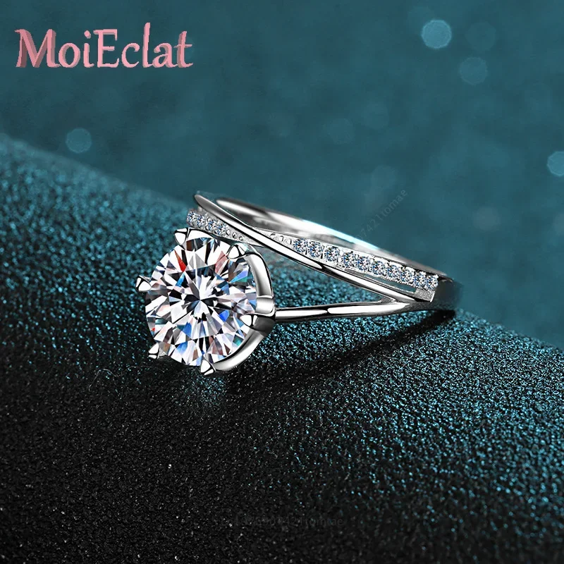 MoiEclat Store Platinum PT950 3 Carat Moissanite Wedding Ring, Promote Individuality Unique Jewelry Women's Rings for Gift