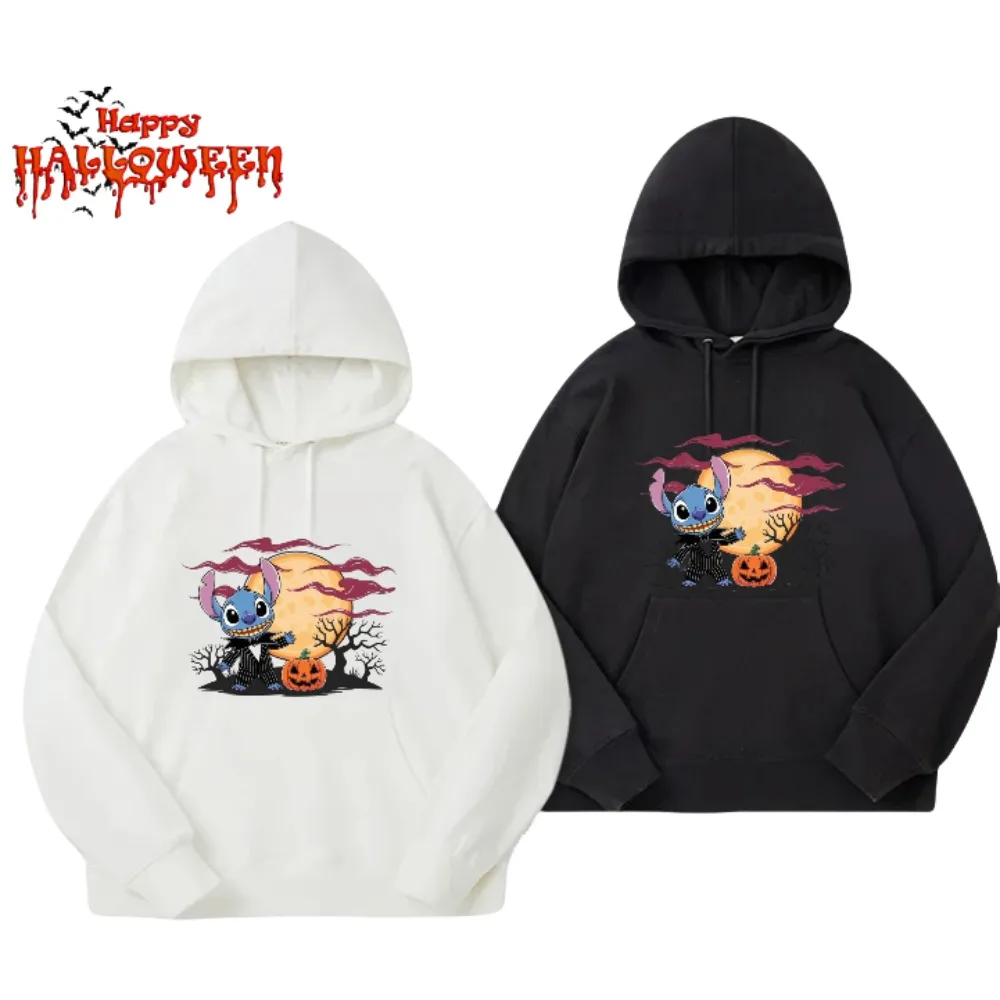 

Лимитированный свитер с капюшоном Disney Halloween Stitch, высококачественный мужской и женский спортивный комфортный свитер для отдыха, топ с верхними рукавами