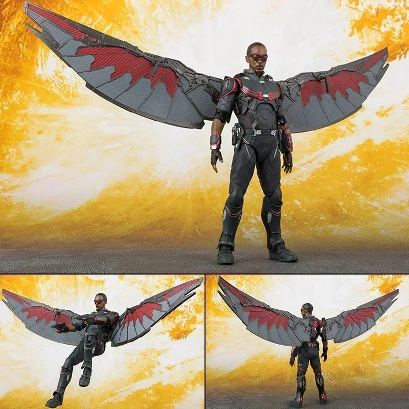 Marvel Avengers Captain America Figure Sam Wilson Action Figures Falcon Statue Movable Joints Collect Ornament Creative Gift