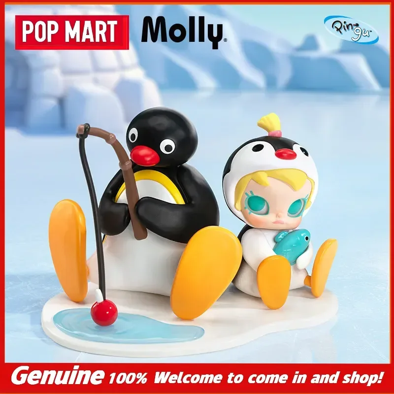 

New POP MART Baby Molly X Pingu Collectible Figure Desktop Ornaments Decoration Gift For Anime Fans And Collectors Blind Box