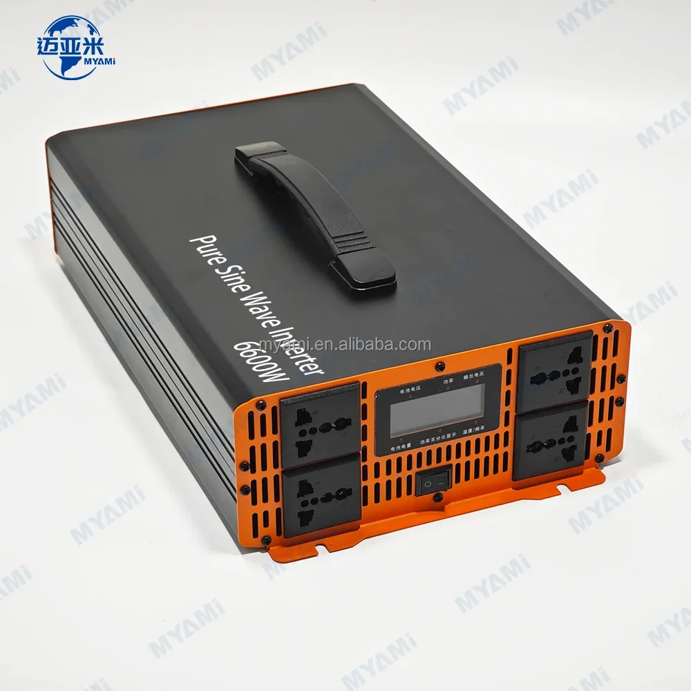 MYAMI Solar Pure Sine Wave Inverter Dc 12V 24V 48V 60V 72V 96V Dc to 220V 110V Ac 50Hz 60Hz Converter 6.6KW Inverter 12V 6600W