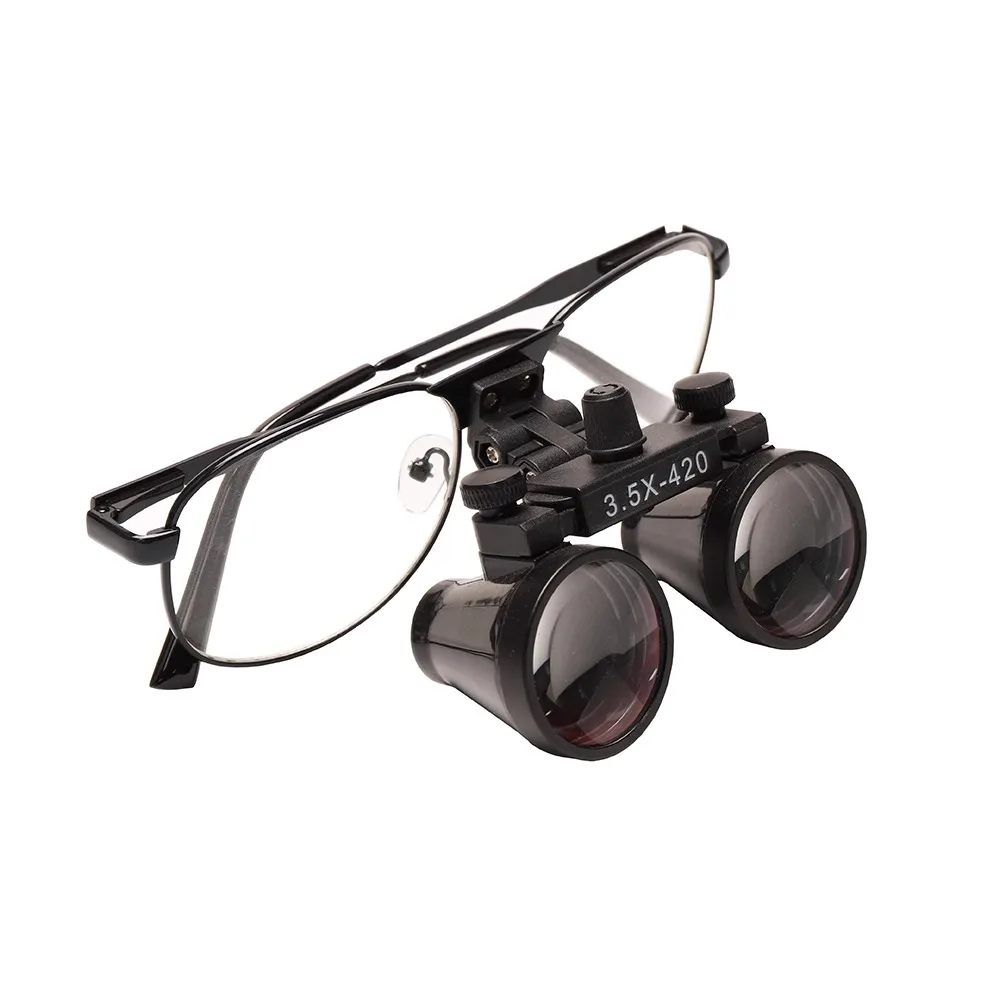 2.5X/3.5X Magnification Binocular Dental Loupe Surgery Surgical Magnifier with Headlight LED Light Operation Loupe Lamp