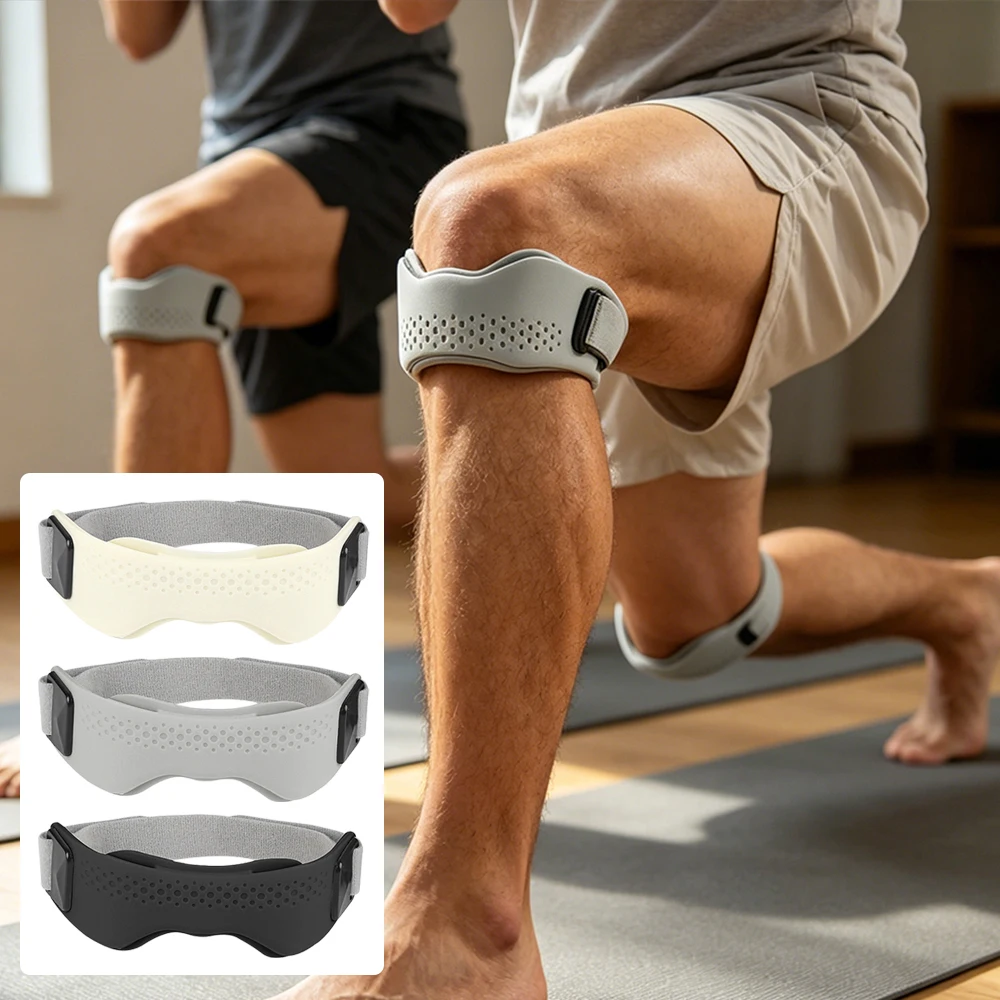 1/2 Stück Silikon-Patellasehnen-Stützband, verstellbarer, rutschfester Knieband-Stabilisator für Jumper, Basketball, Volleyball, Kniebeugen