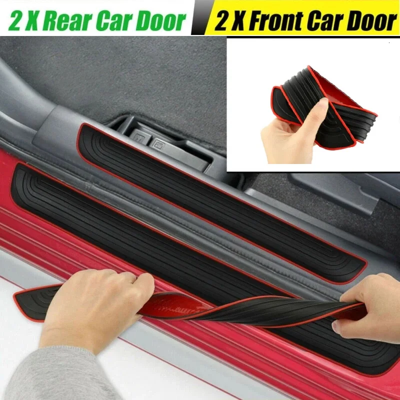 Car Door Threshold Pad Anti-step Protection Sticker 4PCS Universal PVC Rubber Anti Scratch Step Protector Door Stickers