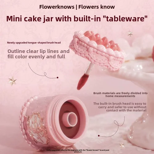 Imagen 2 del producto Flower Knows-pastel de Cupido de fresa, niebla de barro labial, crema de labios de terciopelo mate, maquillaje de labios, 5ml