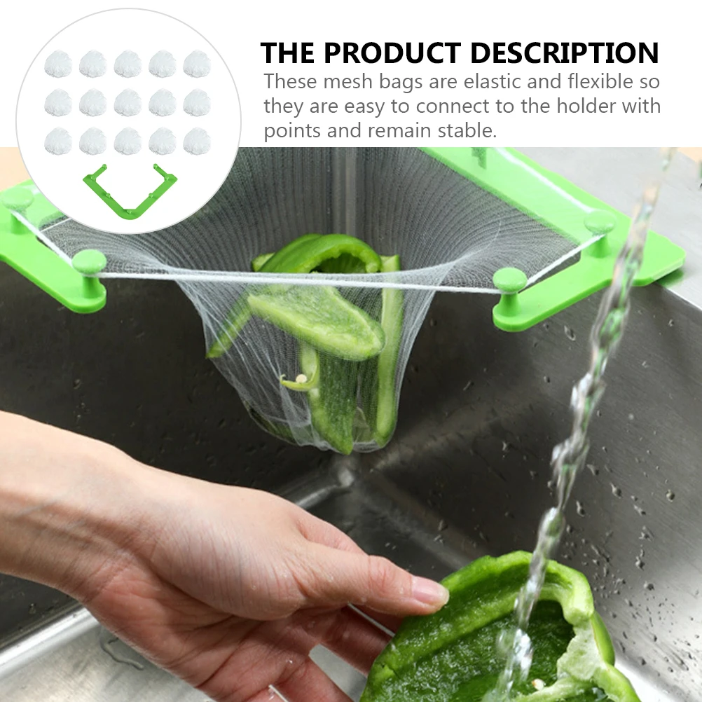 

Triangular Mesh Kitchen Sink Filter Set Durable PP PE Material Water Drain Slots Design Hanging Net Bag Stable Fine Mesh Capture