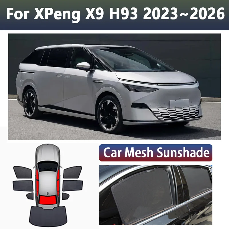 

Window Sun Visor For XPeng X9 Accessories 2023 2024 2025 2026 Car Mesh Sunshade Magnetic Privacy Curtain Shades Cover Auto Tools