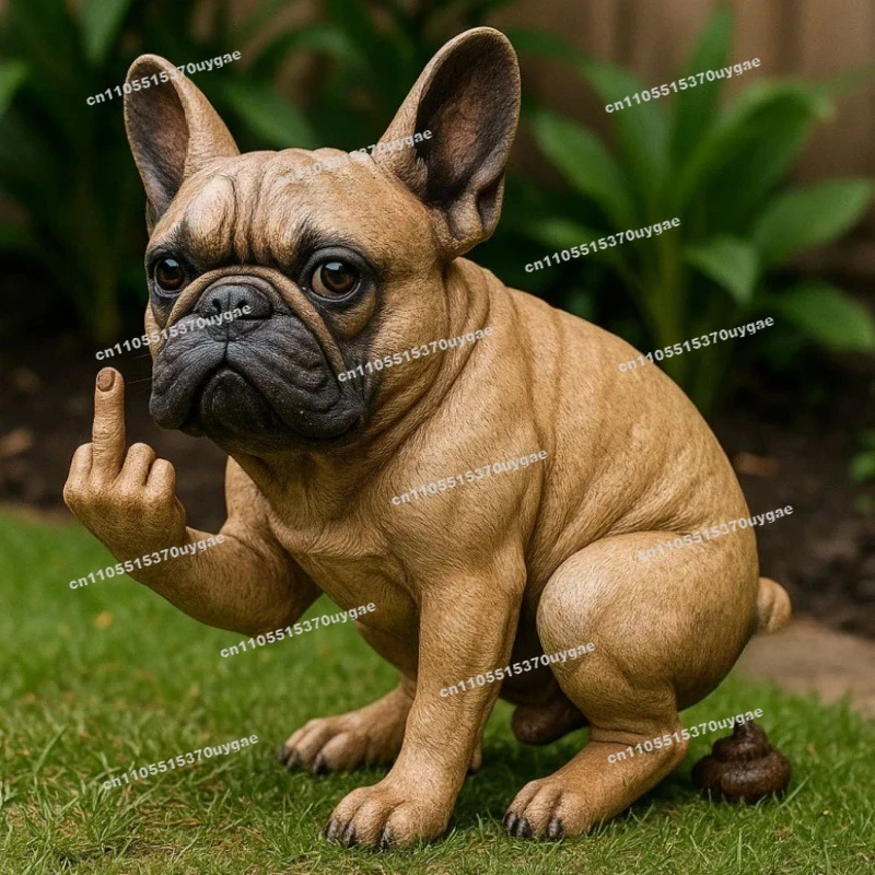 Interesting French Bulldog Garden Statue Resin Ornament