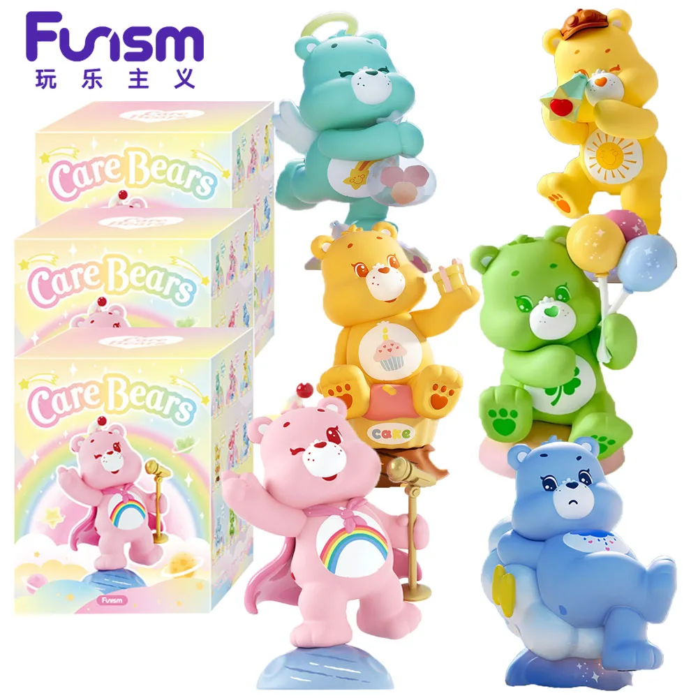오리지널 FUNISM 케어 베어스 힐링 플래닛 시리즈 블라인드 박스 트렌디 장식품 Collectible Toys 홈 인테리어용 크리스마스 선물