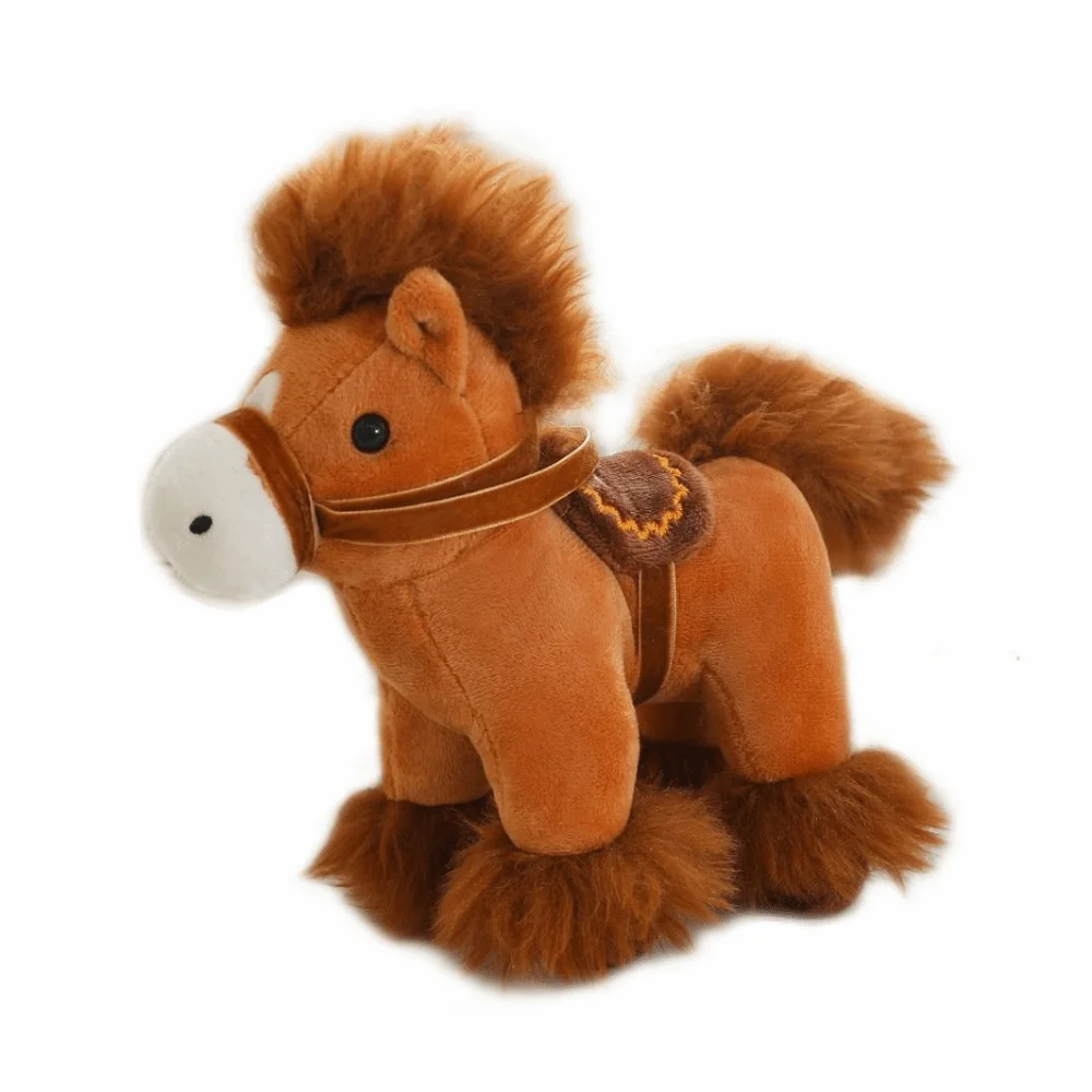 マスコット人形 2026 馬のぬいぐるみ かわいいシミュレーション馬のぬいぐるみおもちゃ クリエイティブで可愛い干支の馬の置物 お祭りの装飾
