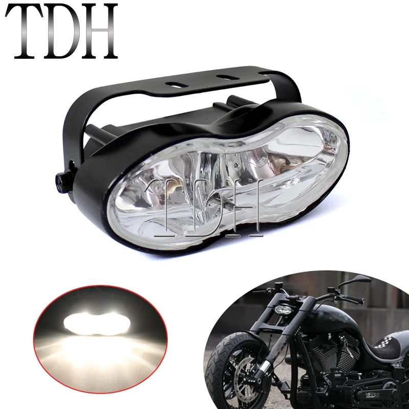 

Retro Double Oval Twin Wave Headlight Project Headlamp Fox Eye For Harley Custom Chopper Cafe Racer Bobber XL883 BMW K100 Ducati