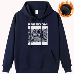 Freedom-Sudadera con estampado creativo para hombre, ropa cálida de manga larga para otoño e invierno, sudaderas con capucha de gran tamaño, Jersey acogedor, Tops de Hip Hop