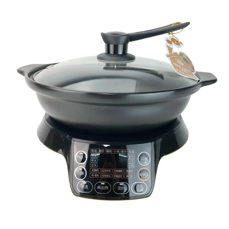 TONZE small kitchen appliance Non-stick Electric Grill & Hot Pot 2-in-1 Multi-function cooking pot