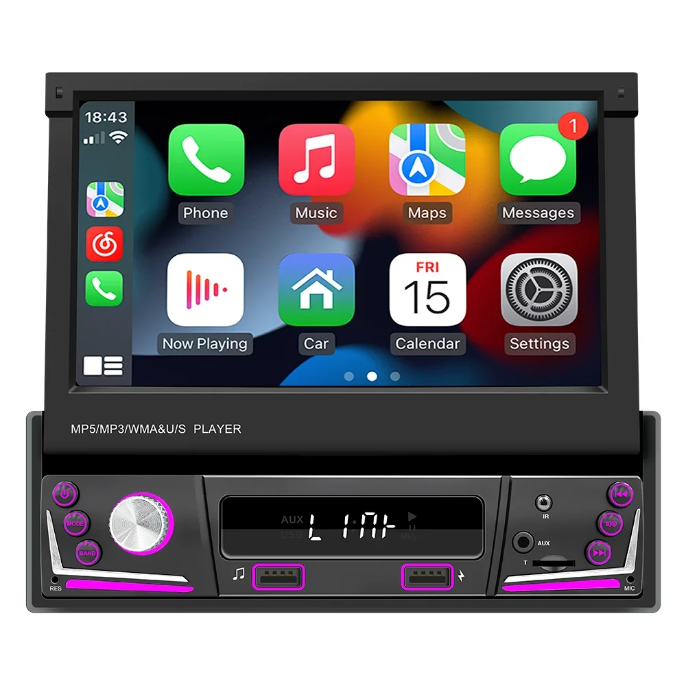 Universal 7 Inch Carplay Car Radio Multimedia Touch Screen Rearview Video Monitor Mp5 Player DVD Player TV Car Radio