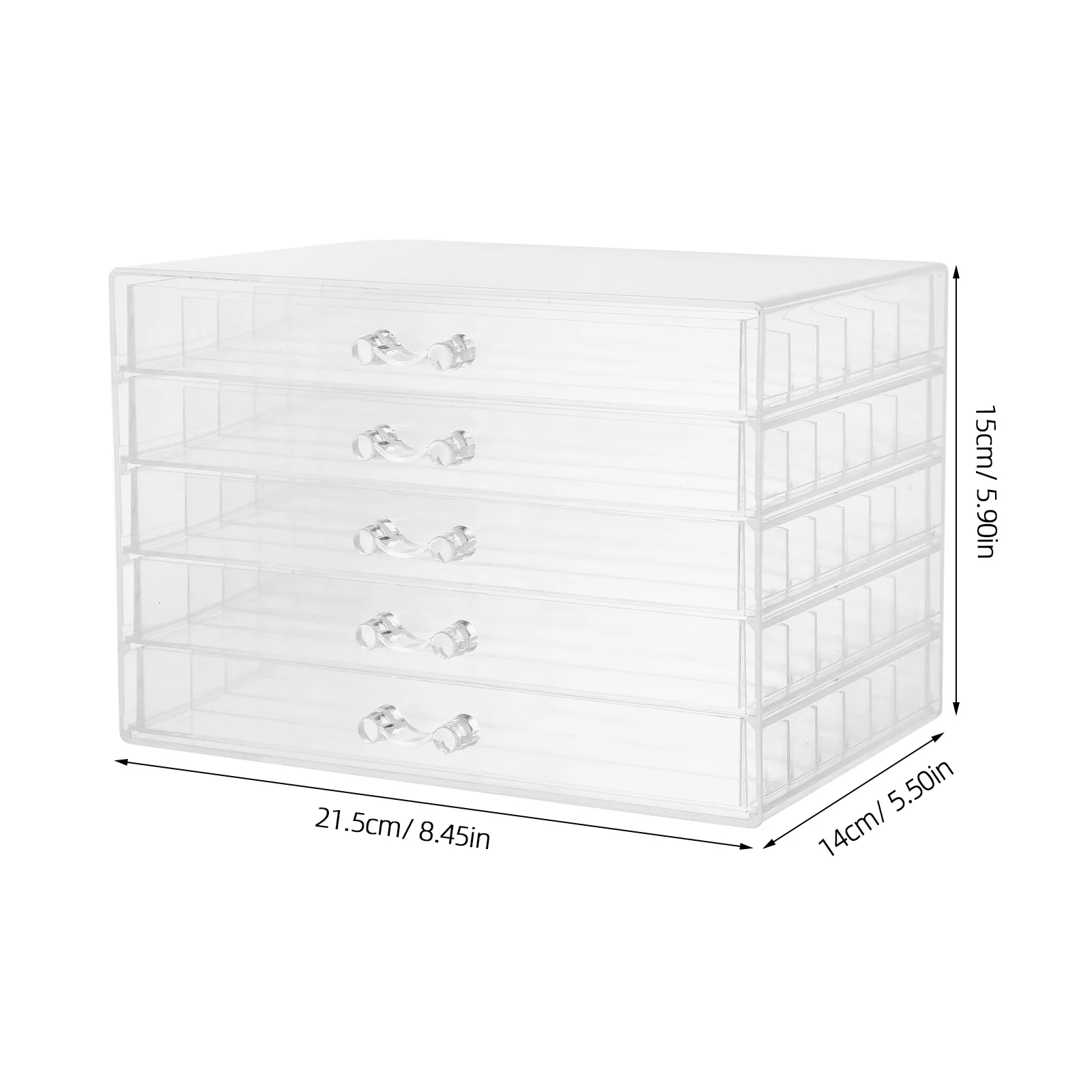 5 Drawer Necklace Holder Organizer Clear Jewelry Storage Box Organizer for Women Girls Necklace Pendant Display Case