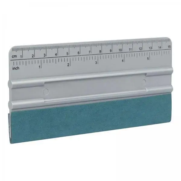 Suede Measuring Squeegee with Scale Edge Felt Plastic Scraper for Car Sticker Film Windshield Cleaning Tool