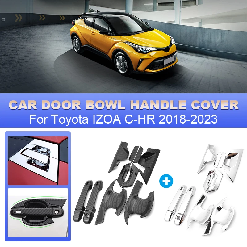 Car Outside Door Pull Protector For Toyota CHR IZOA 2018 2019 2020 2021 2022 2023 Exterior Door Handle Bowl Cap Decoration Cover