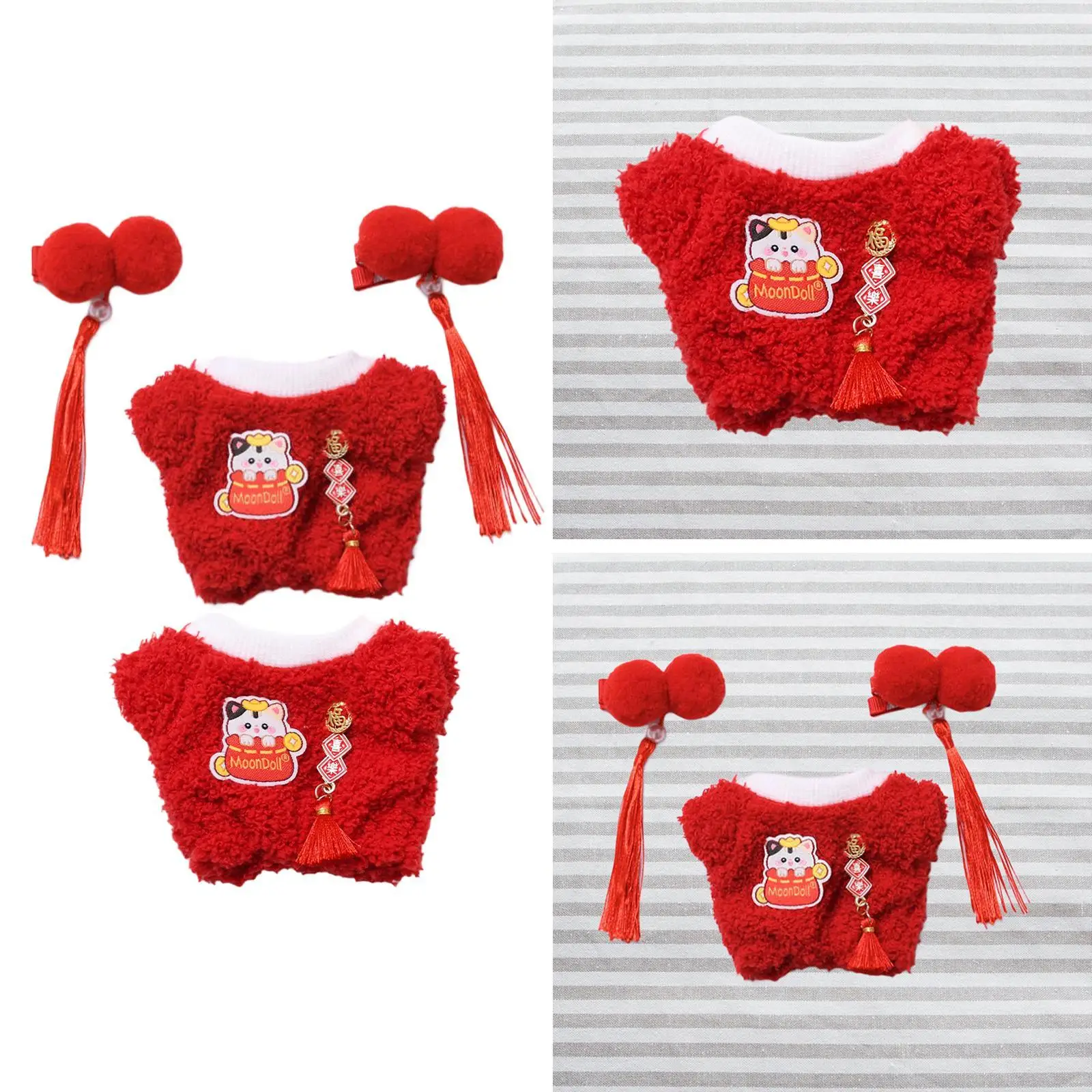 Plush Doll Bodysuit Cute Costume Fashion Plush Doll Accessories Pretend Play Comfortable Outifits Dolls Jumpsuit for 17cm Dolls