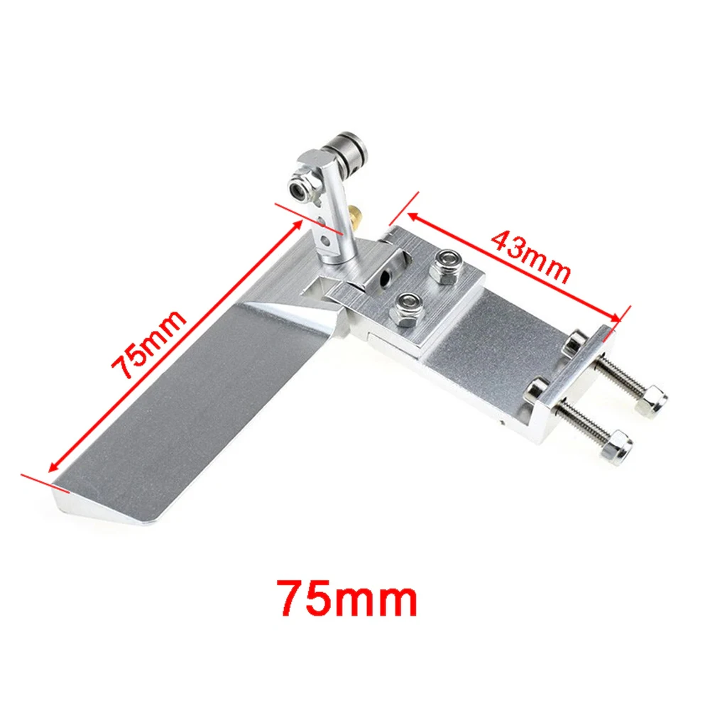 1 adet RC tekne alüminyum alaşım marka yeni 75mm 95mm Metal uzaktan kumanda RC tekneler için emme su dümen CNC yükseltme parçaları