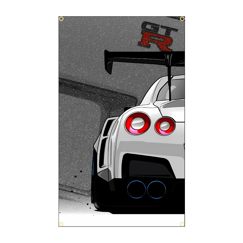 Bannière de voiture de course imprimée en polyester, sensation de voiture cool JDM, décor, 90x150cm, 3x5 pieds