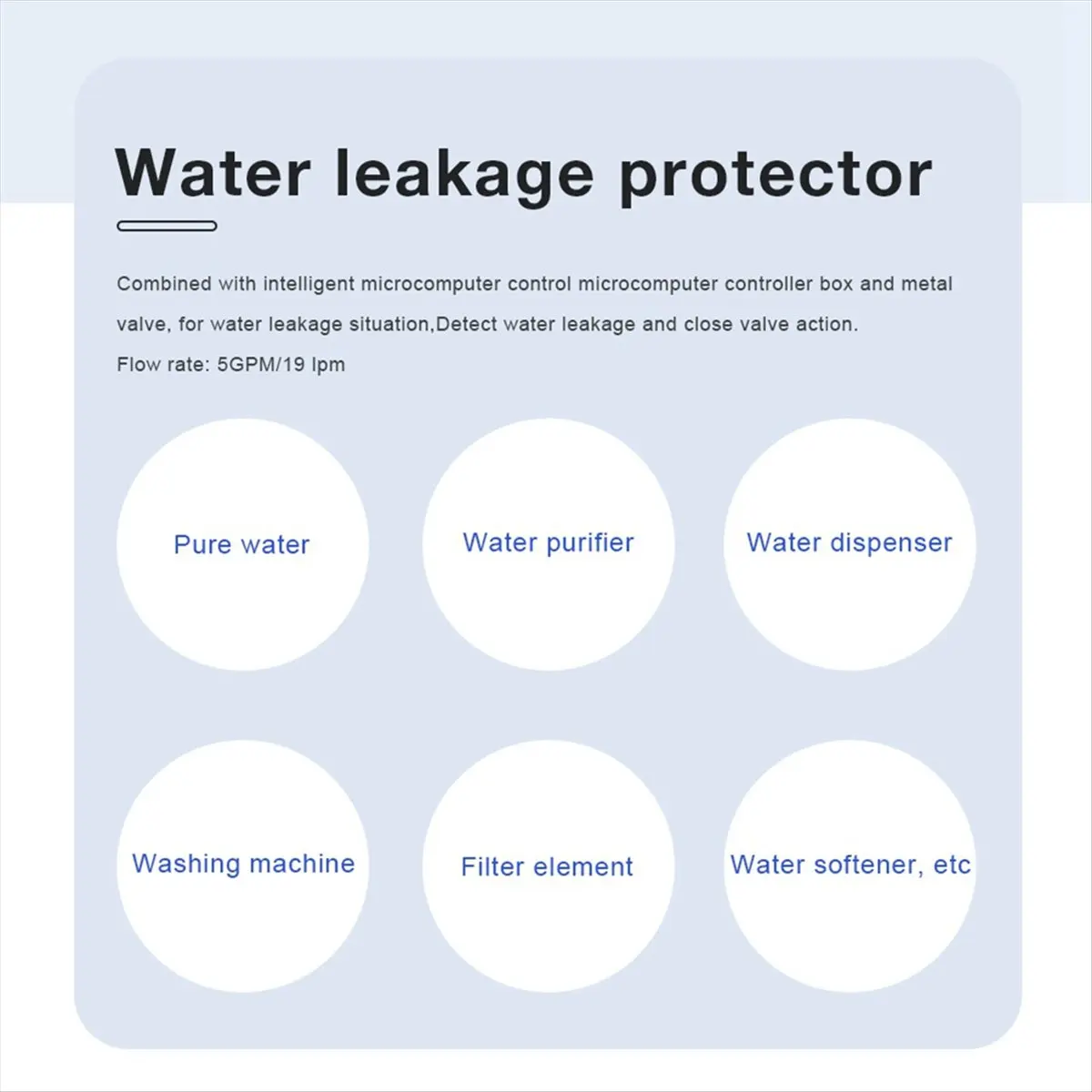 Super Sale Leakage Detector Water Purifier HM Leakage Alarm with Protection Valve Water Pipe Leakage Detector Automatic Shutdown