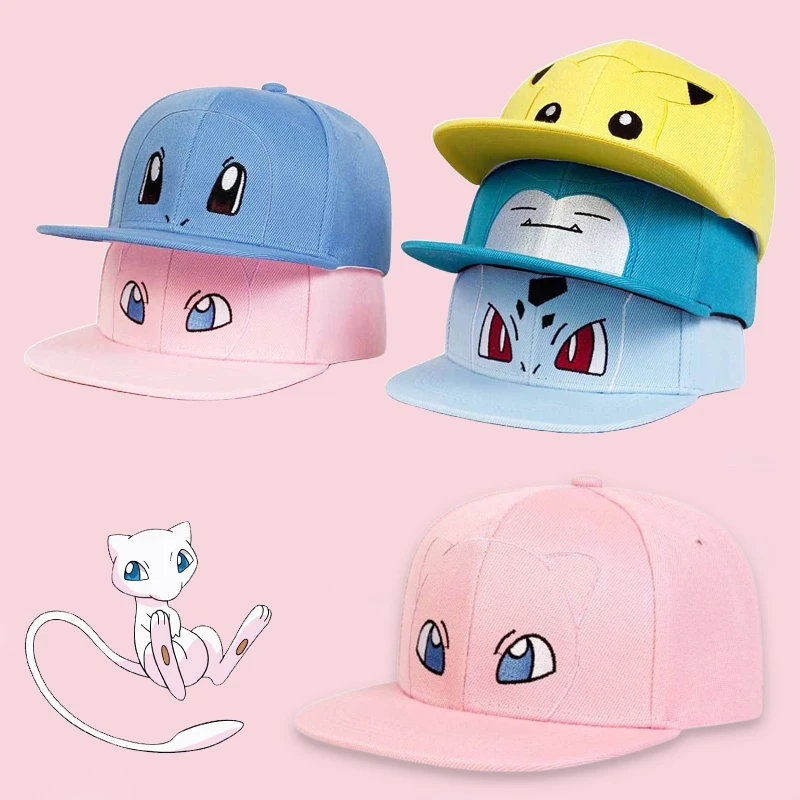 pokemon-pikachu-snorlax-mew-esporte-bone-de-beisebol-anime-bordado-ajustavel-verao-das-mulheres-dos-homens-bones-moda-lazer-hip-hop-chapeu