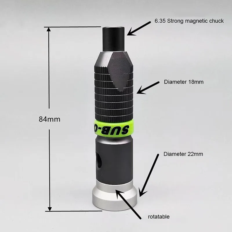 6.35mm uchwyt mini śrubokręt precyzyjny uchwyt ze stopu aluminium do uchwytu 1/4 \