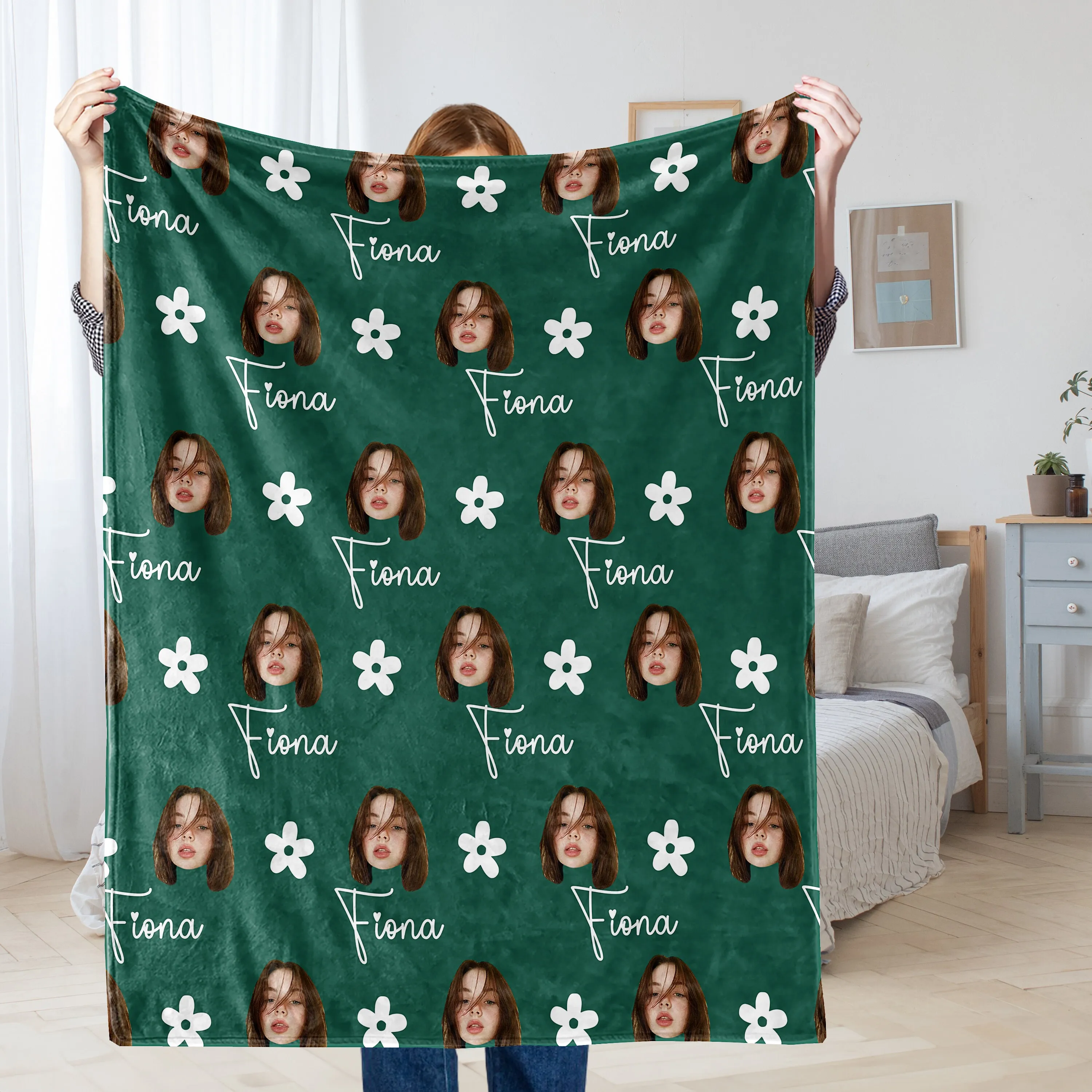 1PC Custom Personalized Blanket Personal Photo Flannel Bed Blanket Birthday Wedding Couple Valentine's Day Holiday Gift Blanket