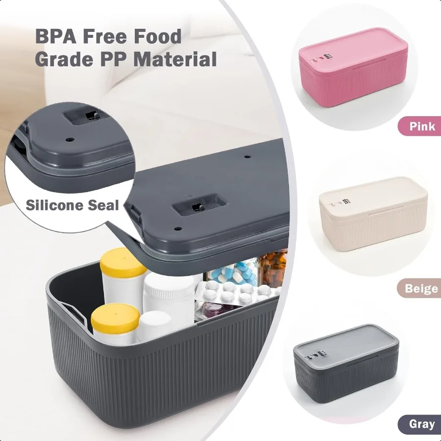 Abschließbare Aufbewahrungsbox, kleine Schließbox mit Kombinationscode für Telefon, Medizin, sicheres Essen, Zuhause, Kühlschrank, Büro, persönliche Gegenstände