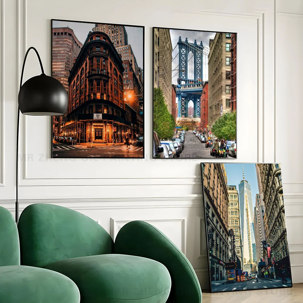 1pc Dublin Paris London New York Custom City Self-adhesive Art Poster Waterproof Paper Sticker Coffee House Bar Room Wall Decor