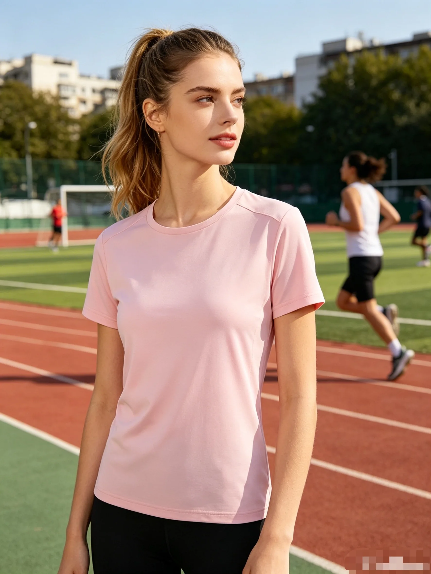 Women's Ice Silk Quick Dry Short Sleeve T-Shirt Summer Crew Neck Solid Color Casual Basic Tee Soft Lightweight Top
