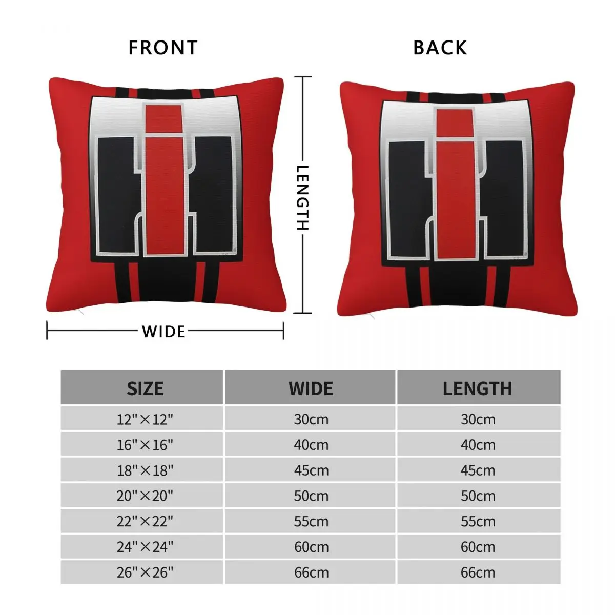 Case IH Tractor Diesel Pillowcase Polyester Linen Velvet Printed Zip Decor Pillow Case Sofa Cushion Cover Wholesale