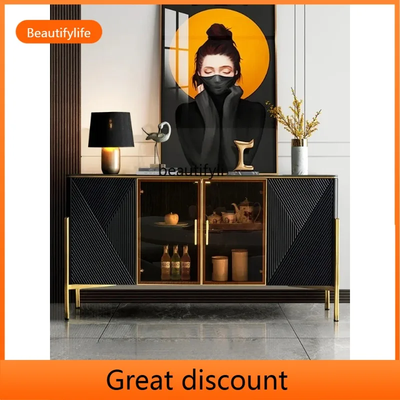 

M45 Легкая роскошная каменная тарелка для еды Современный минималистичный шкафчик для хранения Чайный шкаф Входной шкаф Стеклянный шкаф