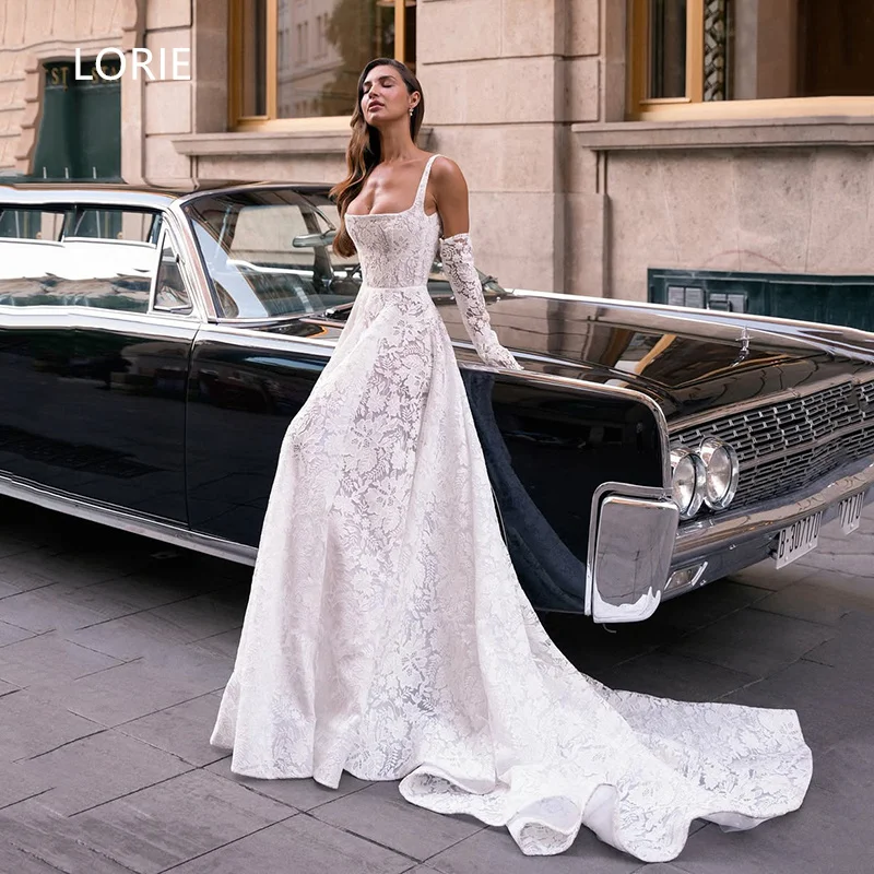 

LORIE Spaghetti Strapless A-line Wedding Dresses Lace Applique Princess Sweetheart Bridal Gown Wedding Gowns Customized 2025
