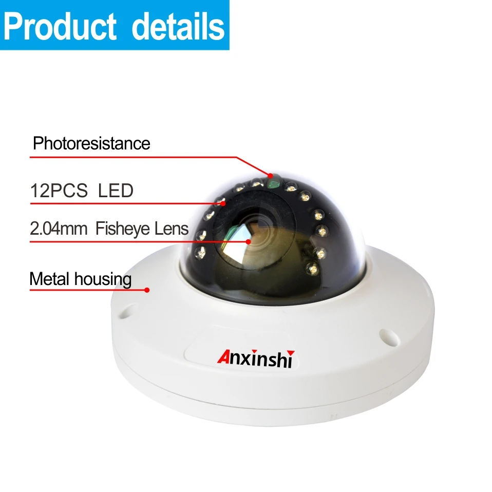 كاميرا مراقبة صغيرة عين السمكة البانورامية 1080P 360 درجة من فاندالز #5