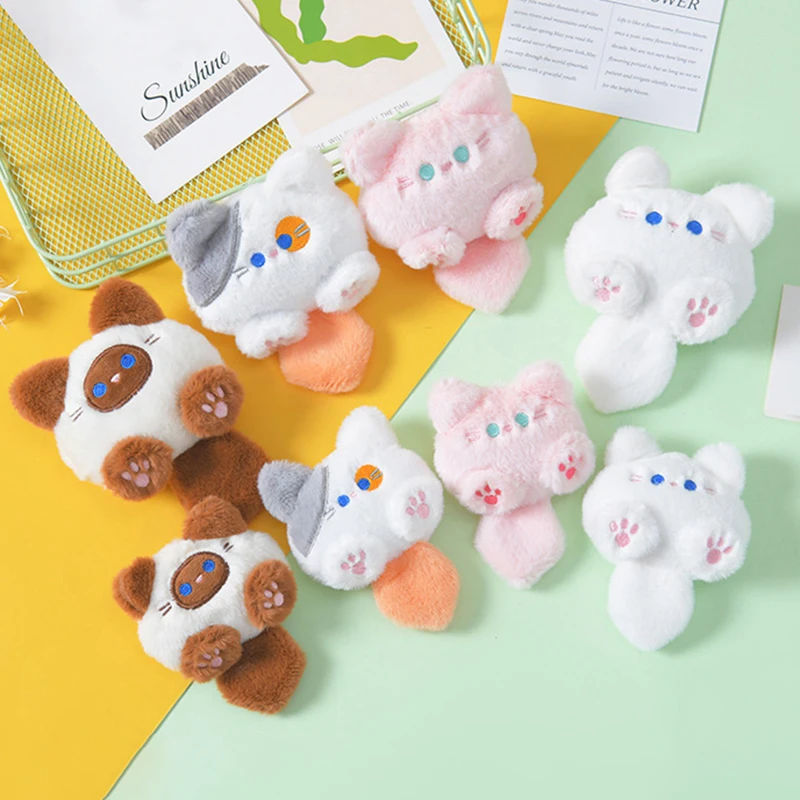 Kawaii Soft Stuffed Animal Little Cat Keychain Plush Bag Car Pendant Keychain DIY Trinket Kids Stuffed Animal Toys