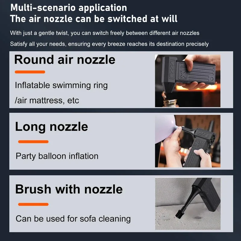 150000 دورة في الدقيقة مروحة عنيفة قوية عالية السرعة المحمولة 8000 مللي أمبير قابلة للشحن 48 متر/الثانية تايفون الرياح نوع C شحن مروحة التخييم #6