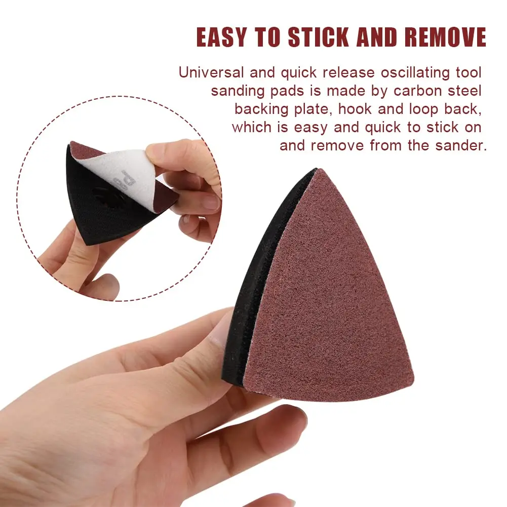 106 Pcs Triangle Oscillating Tool Sanding Pads Kit Assorted 60-240 Grits with Sandpaper and Finger Sanding Pad Multitool