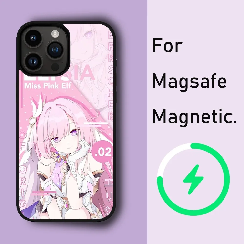 Honkai Impact 3rd Elysia Houkai Phone Case For iPhone 15 14 13 12 11 Pro Max Plus Phone Magnetic for Macsafe Cases Cover