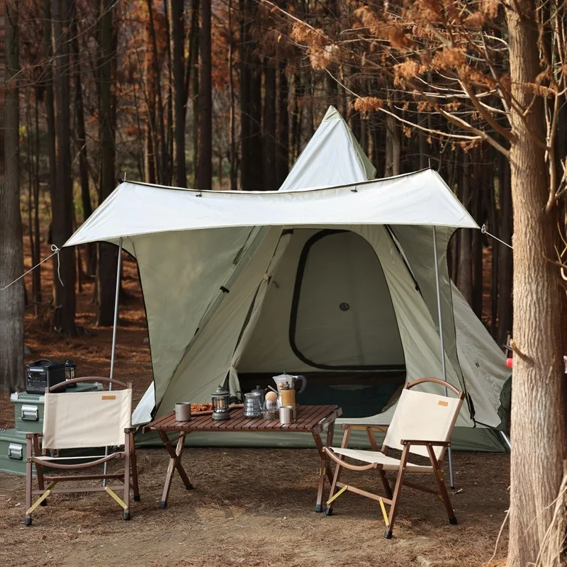 Outdoor Camping Telescopic Pole Tent Camping Pyramid Tent Camp Tent Canopy